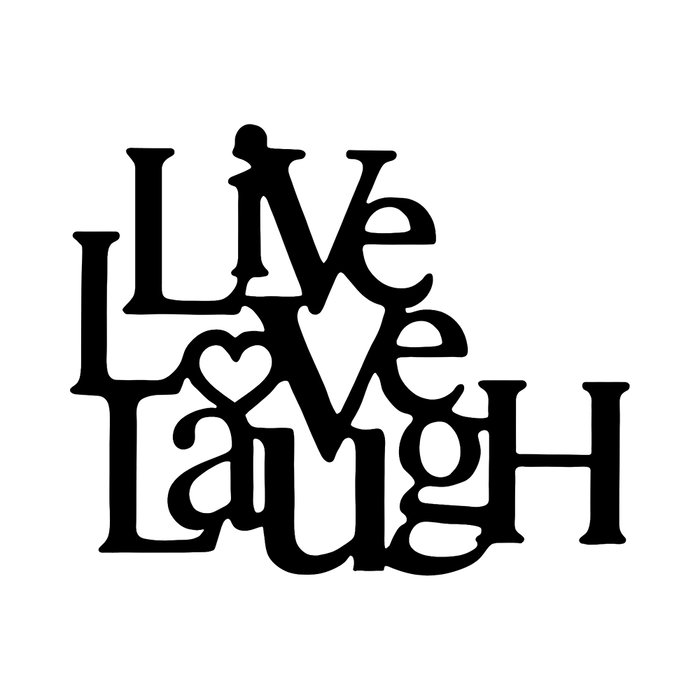 Wallity Escultura de Pared Live-Love-Laugh en Metal Negro